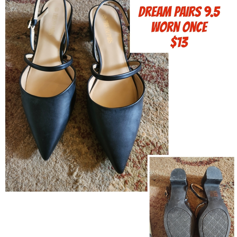 Dream Pairs Black Pointed Toe Heels